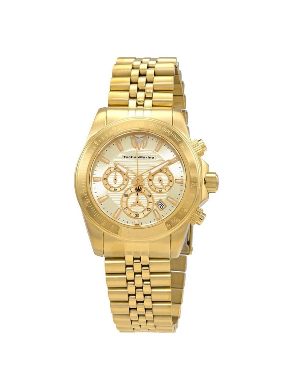 NWT Technomarine Manta Ray Chronograph Gold Dial Men's Watch